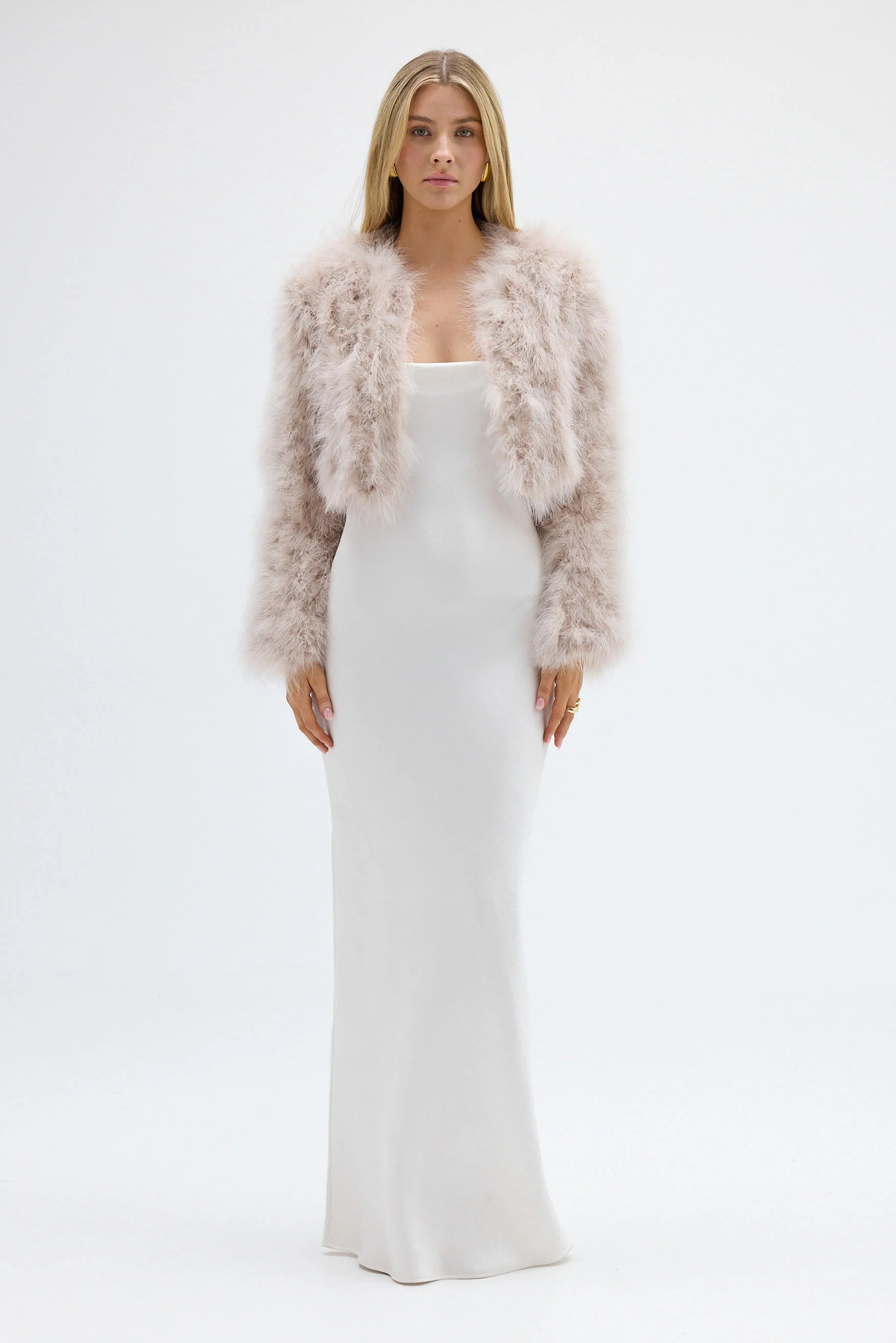 Manhattan crop jacket, blush