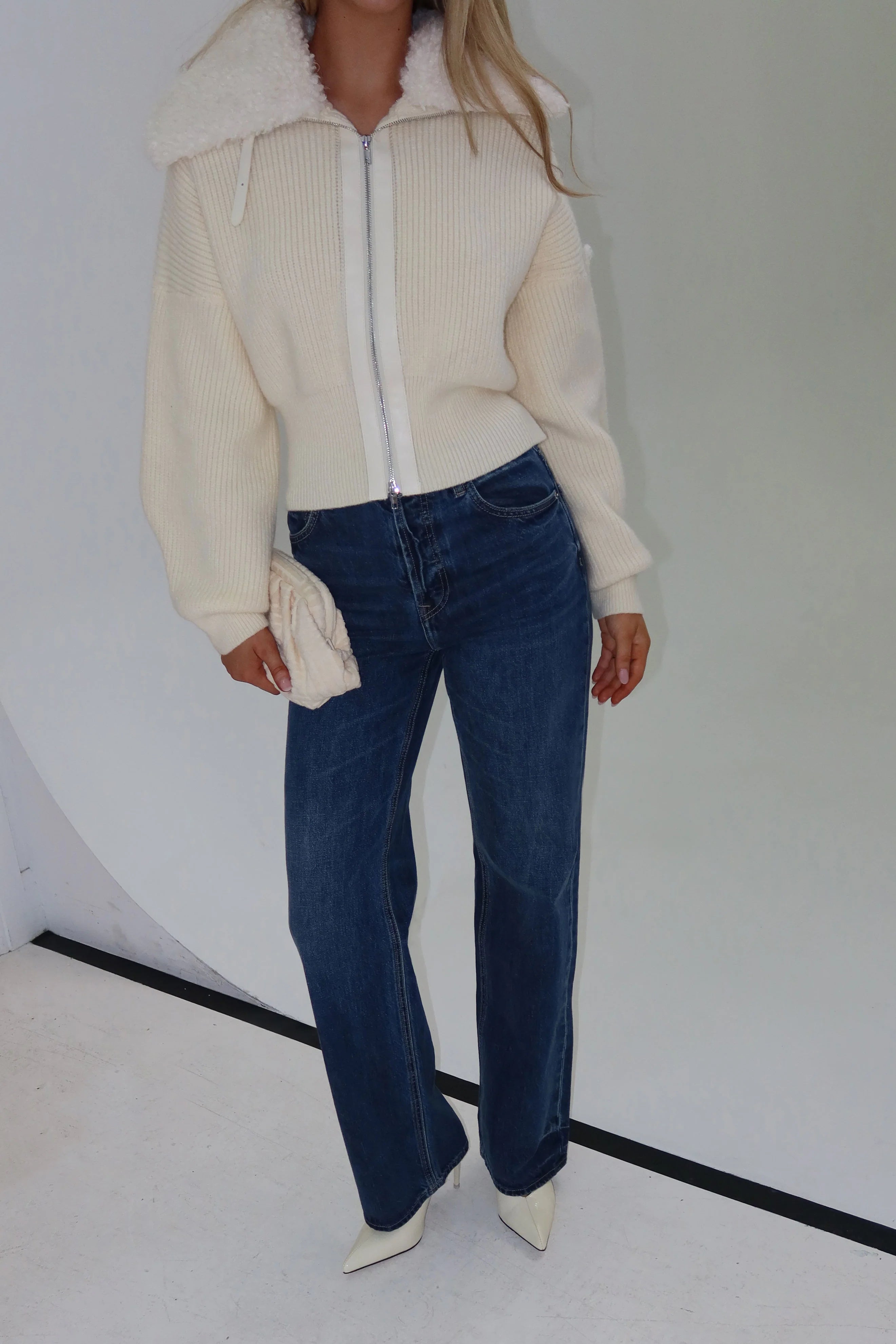 Ruby knit cardigan, ivory