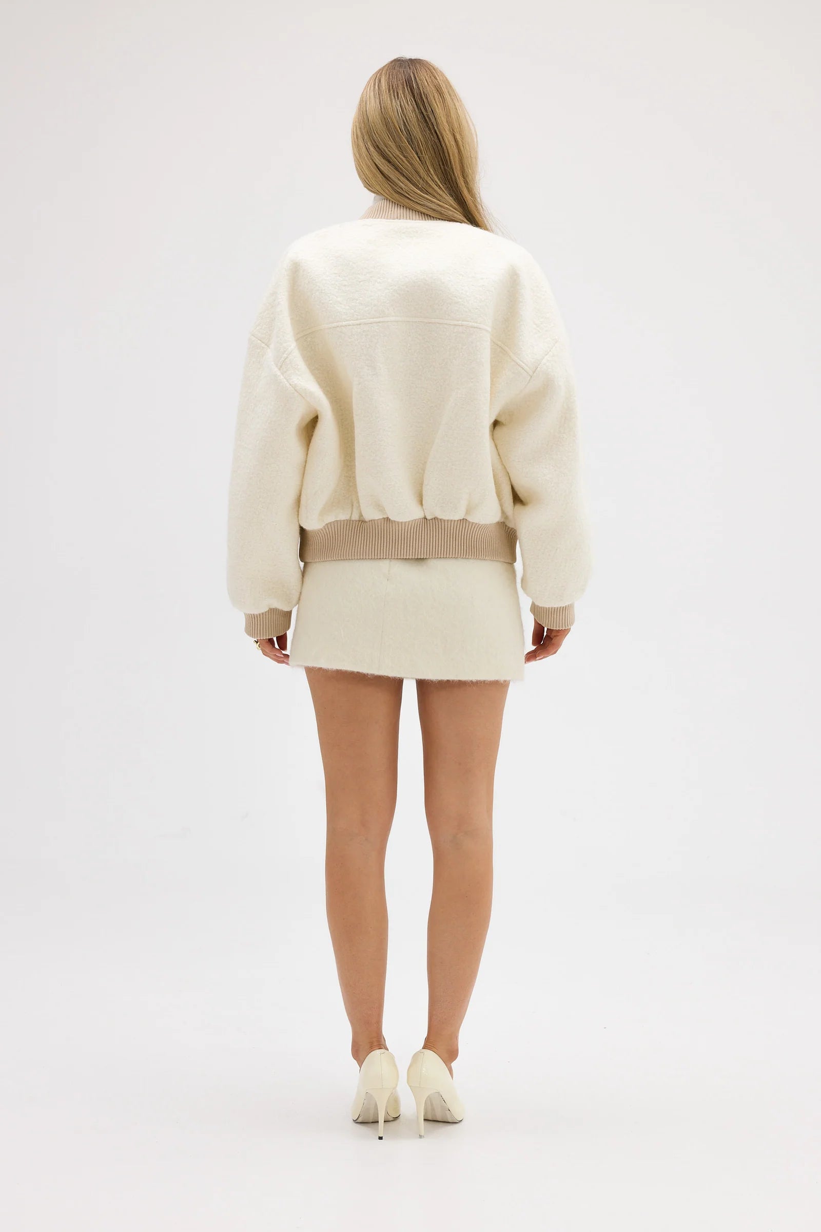 Alanna boucle bomber, oatmeal