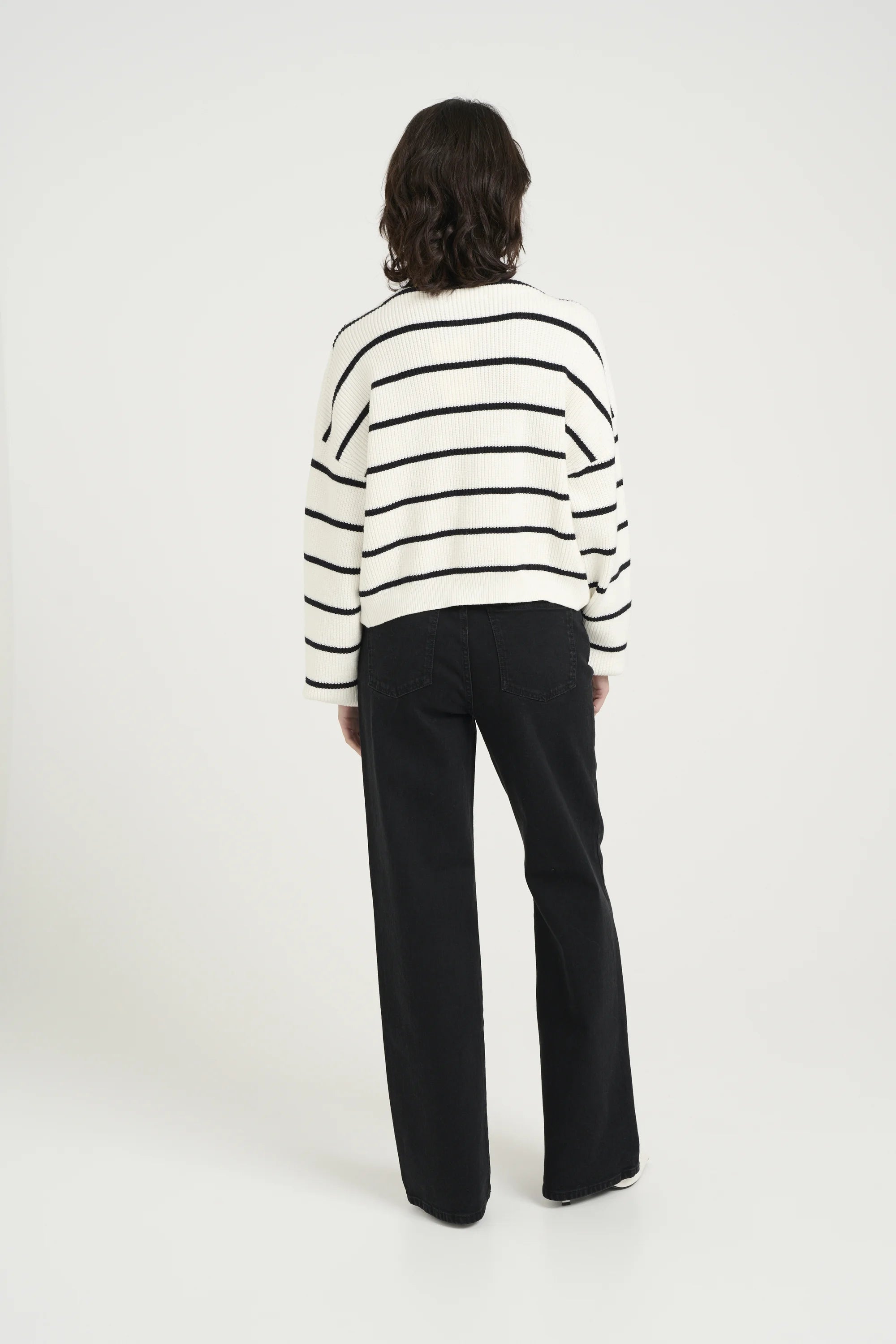 Meba gz cardigan, egret w black stripe