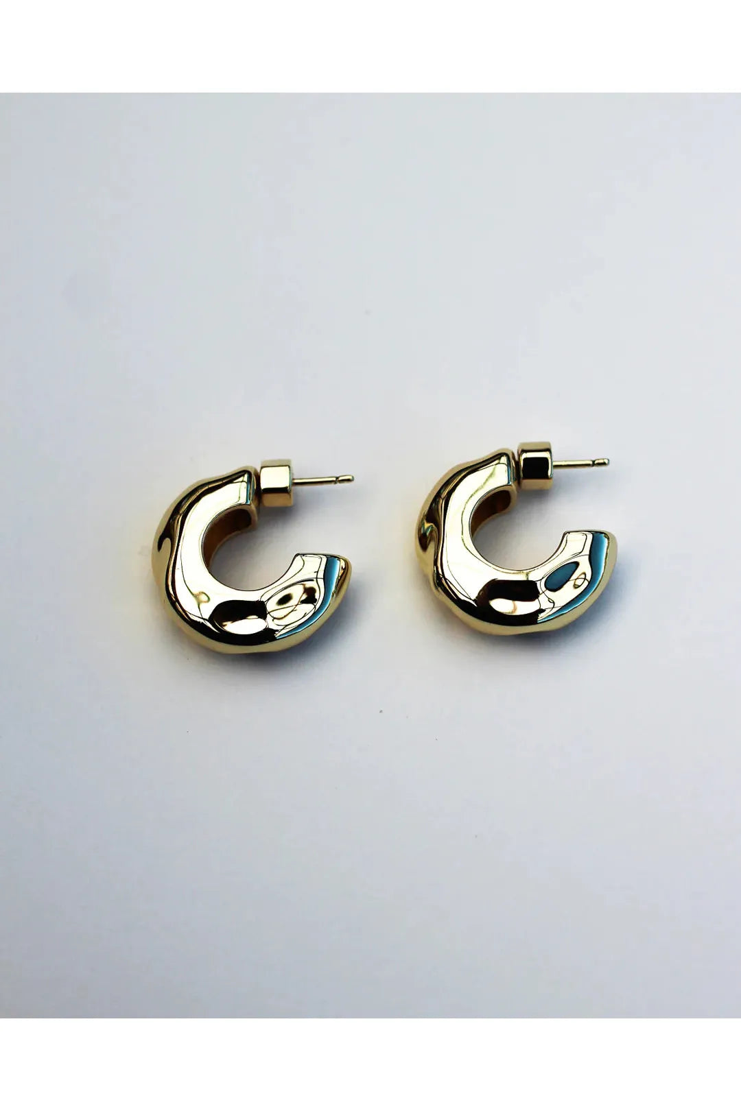 hammered chubby hoop, gold