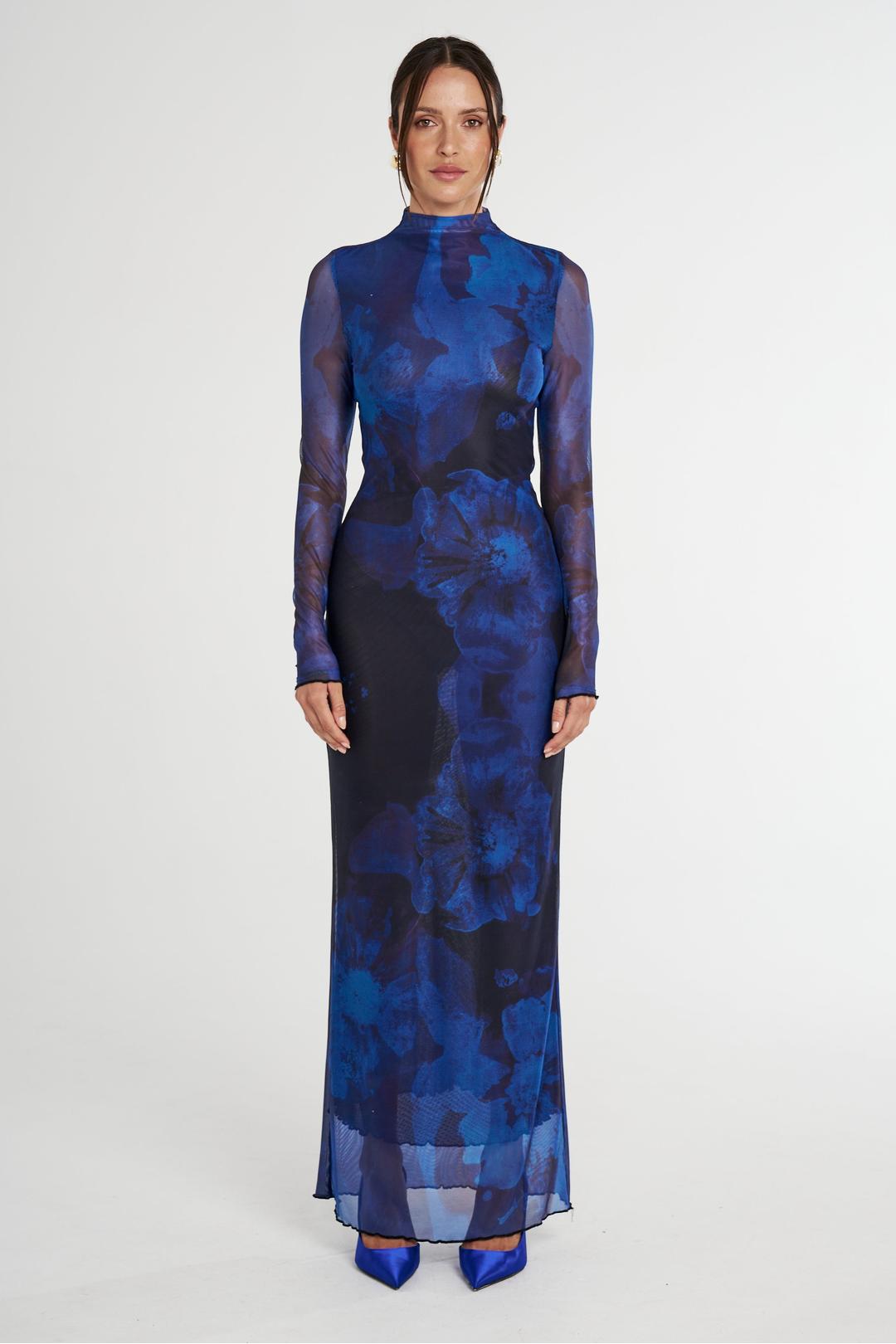 ls. maxi dress, dark lumen