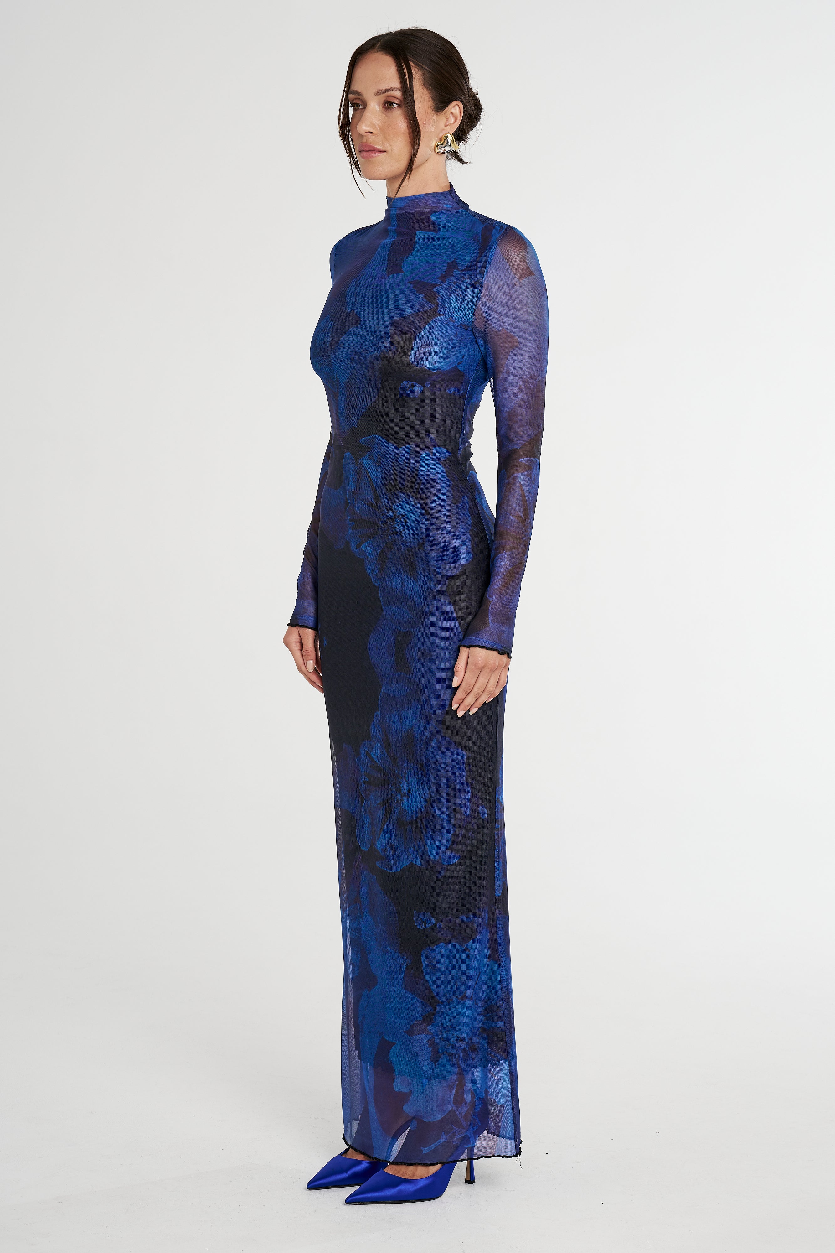 ls. maxi dress, dark lumen