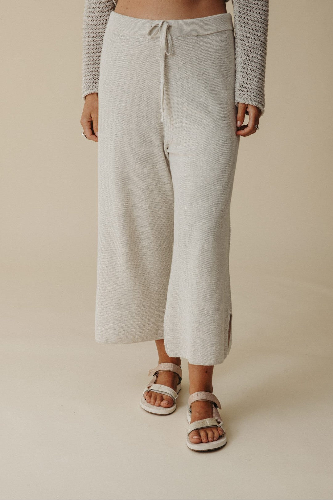 Retreat Cotton Twist Pant, Silver x Salt