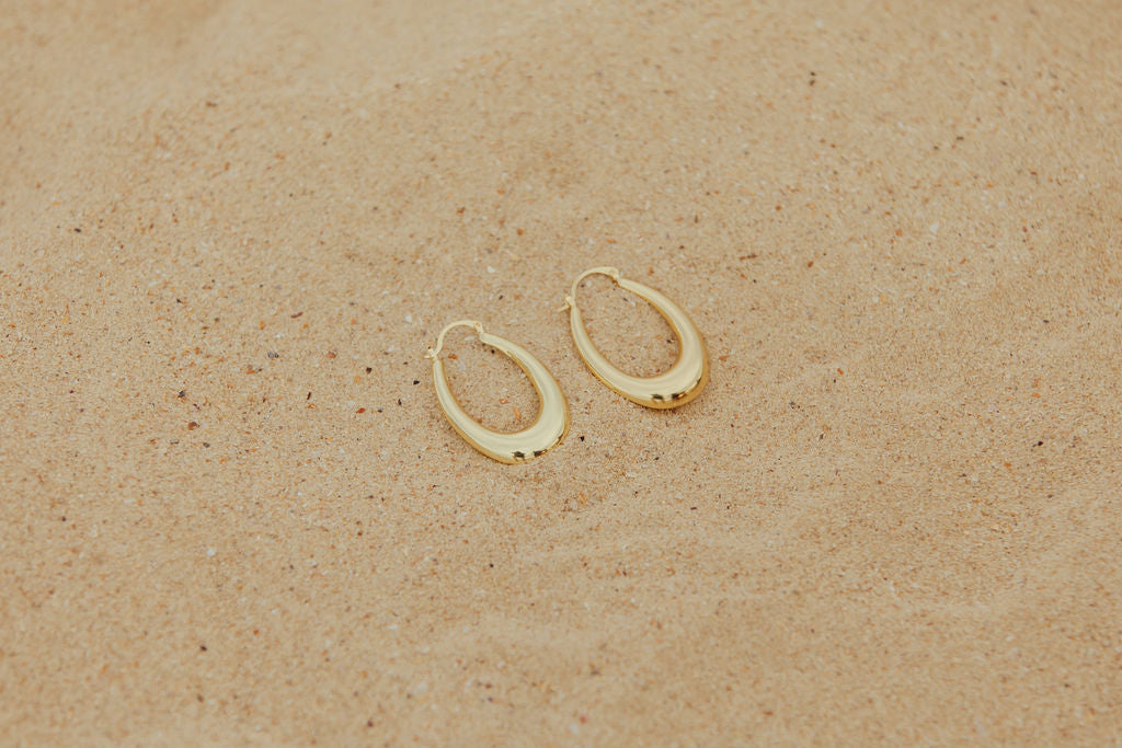Dune hoop earrings, gold