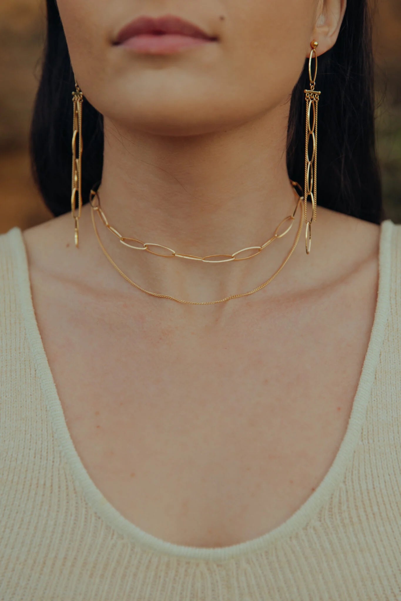 Hoja necklace, gold