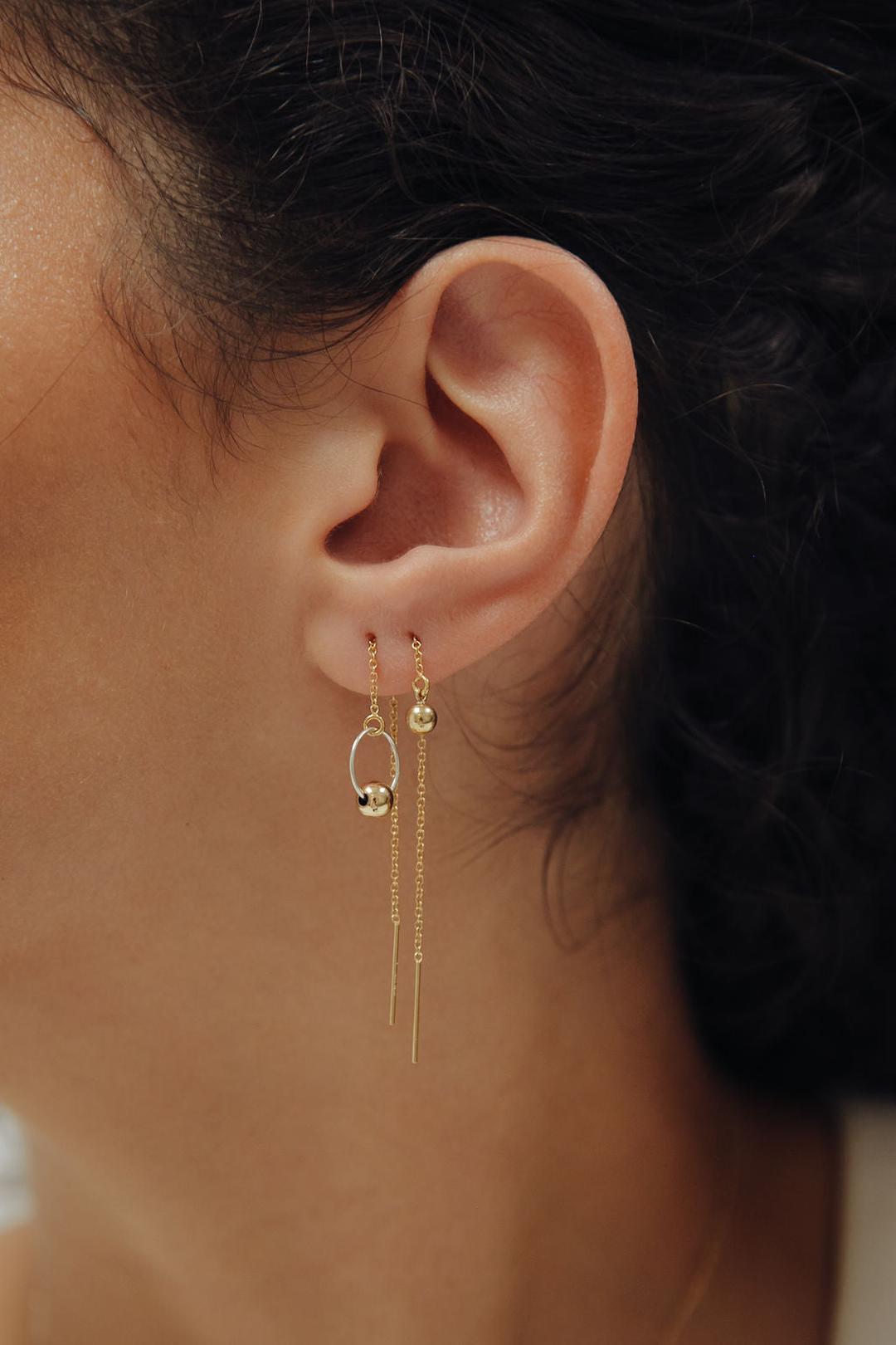 Odessa thread earrings, gold