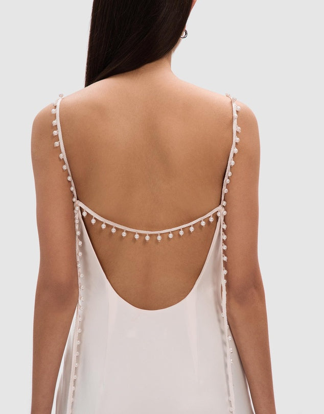 The violet satin gown, Ivory