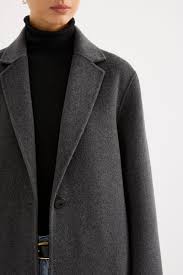 Riley wool coat, charcoal