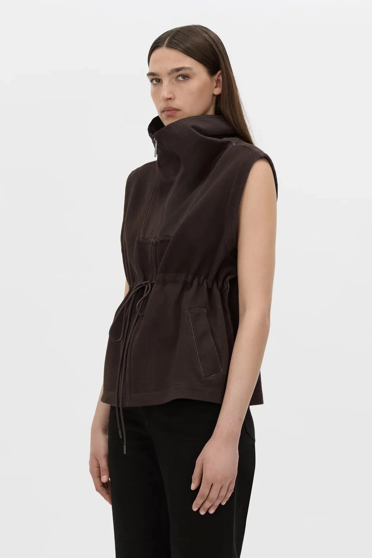 Eira heavy jersey vest, hickory