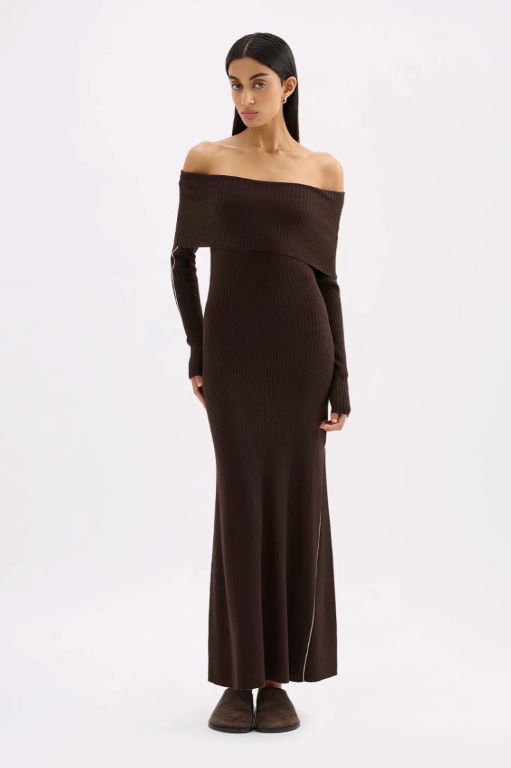 Kirby knit maxi dress, espresso