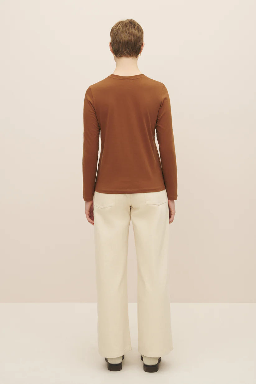 Long sleeve top, burnt umber