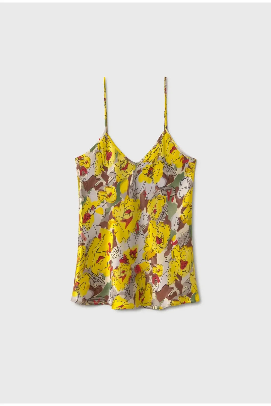 Bias cut cami, sunflower floral