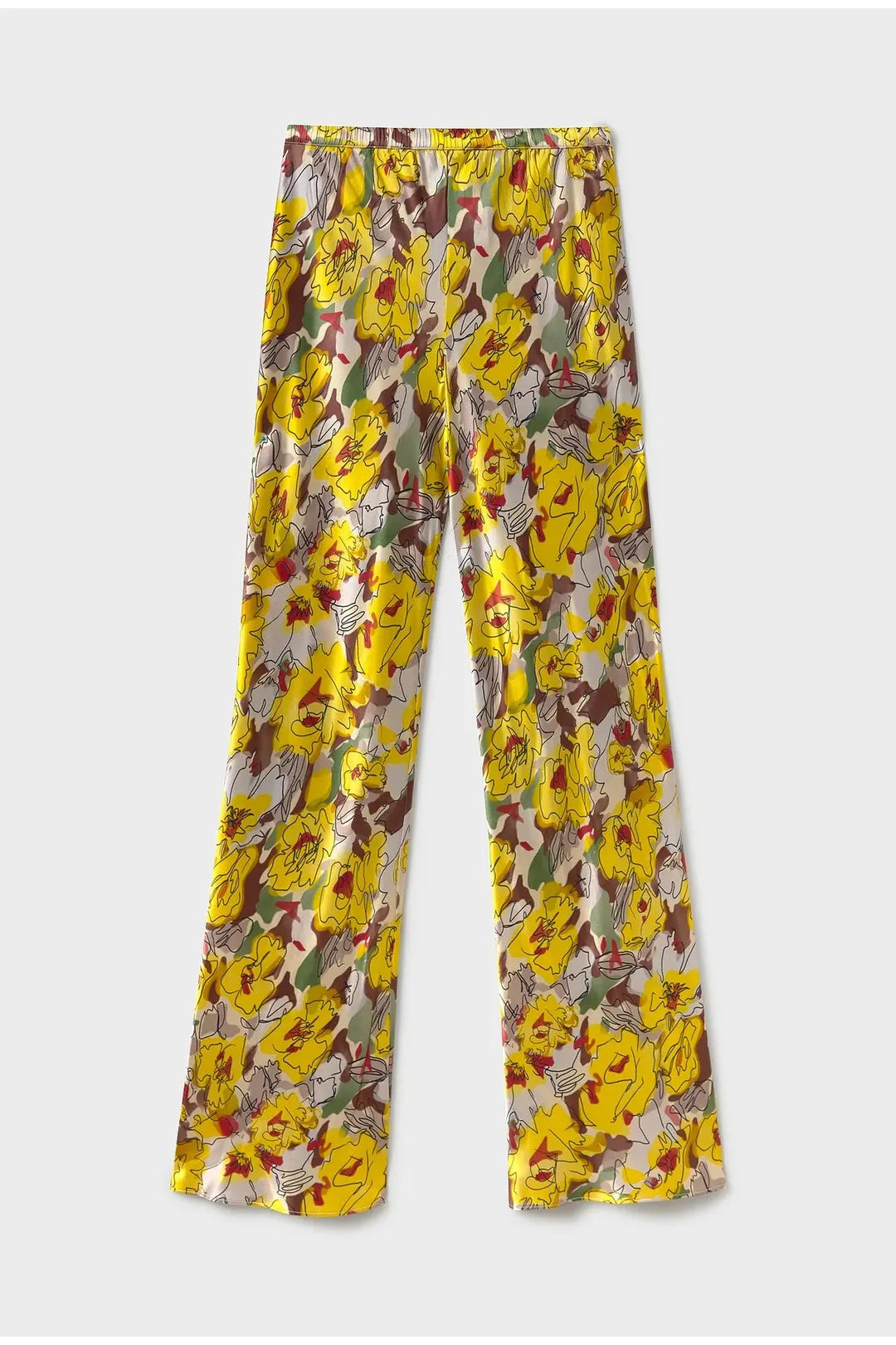 Bias cut pants, sunflower floral