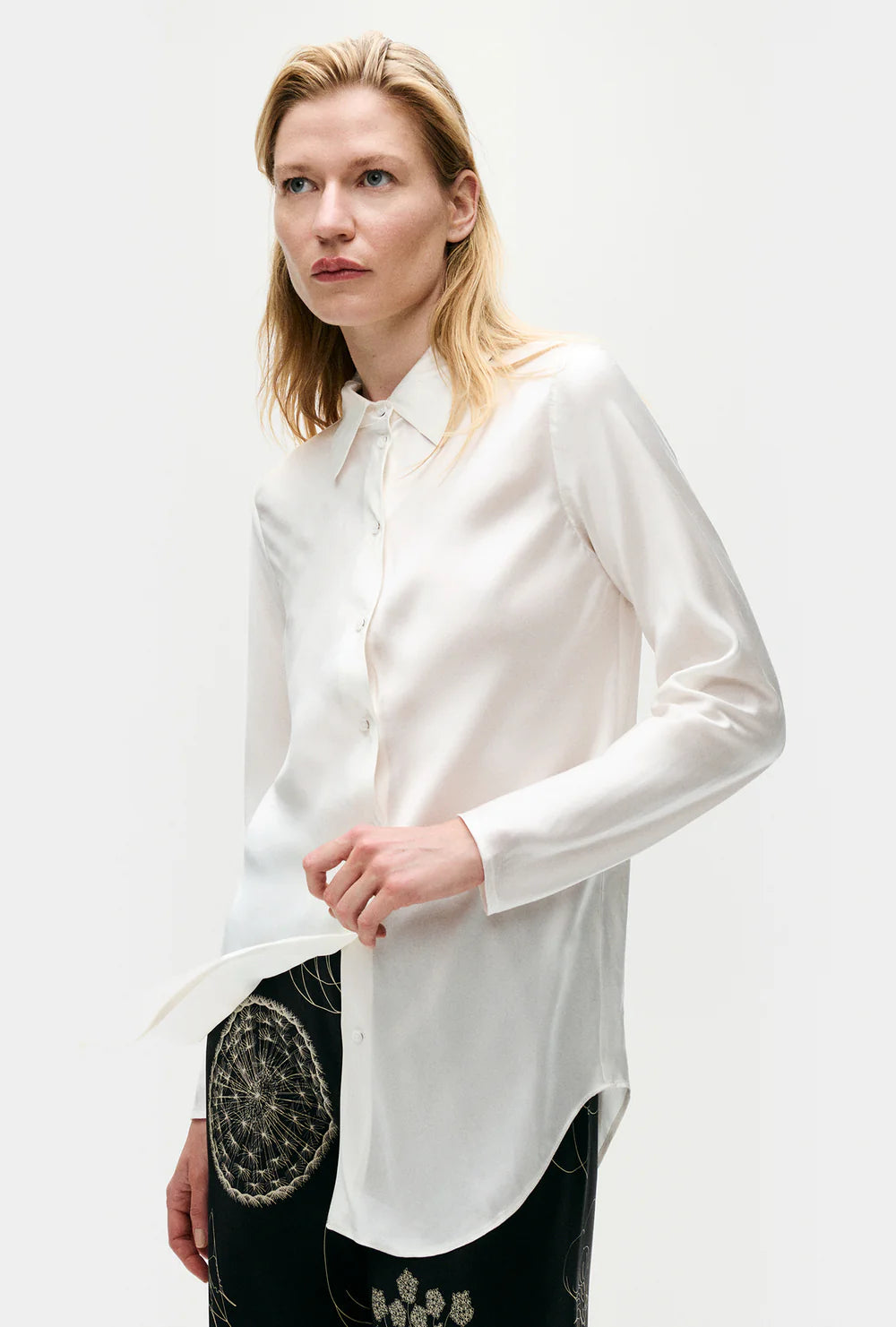 bias cut shirt, white