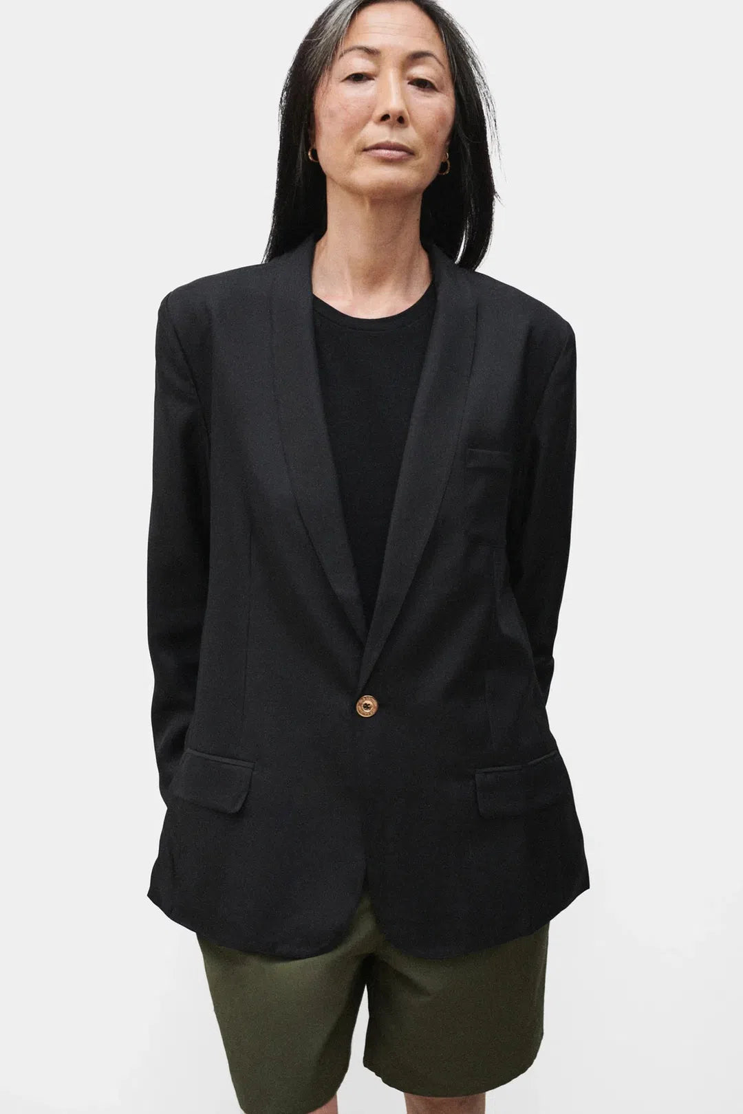 Twill miami blazer, black