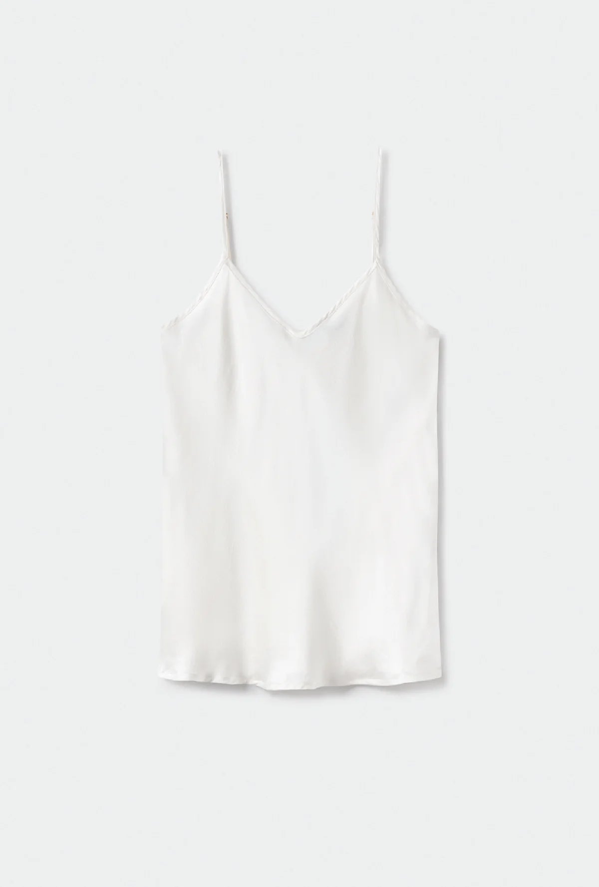 bias cut cami, white