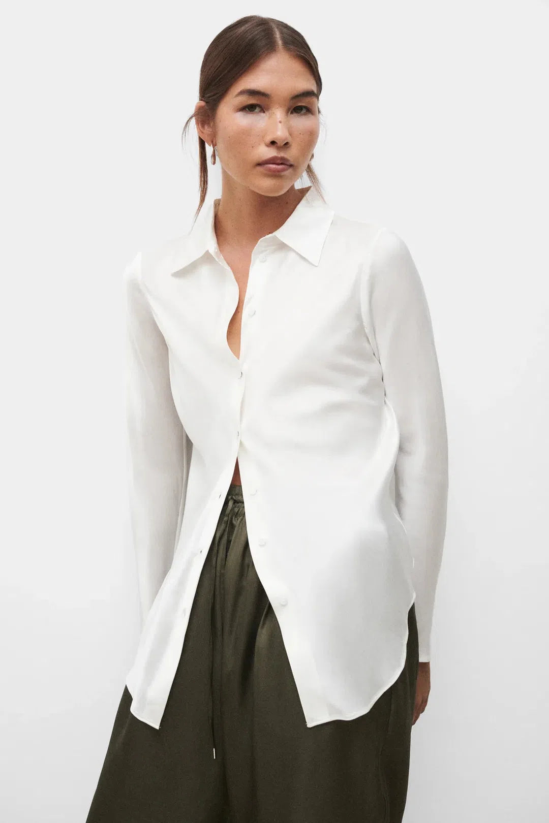 bias cut shirt, white