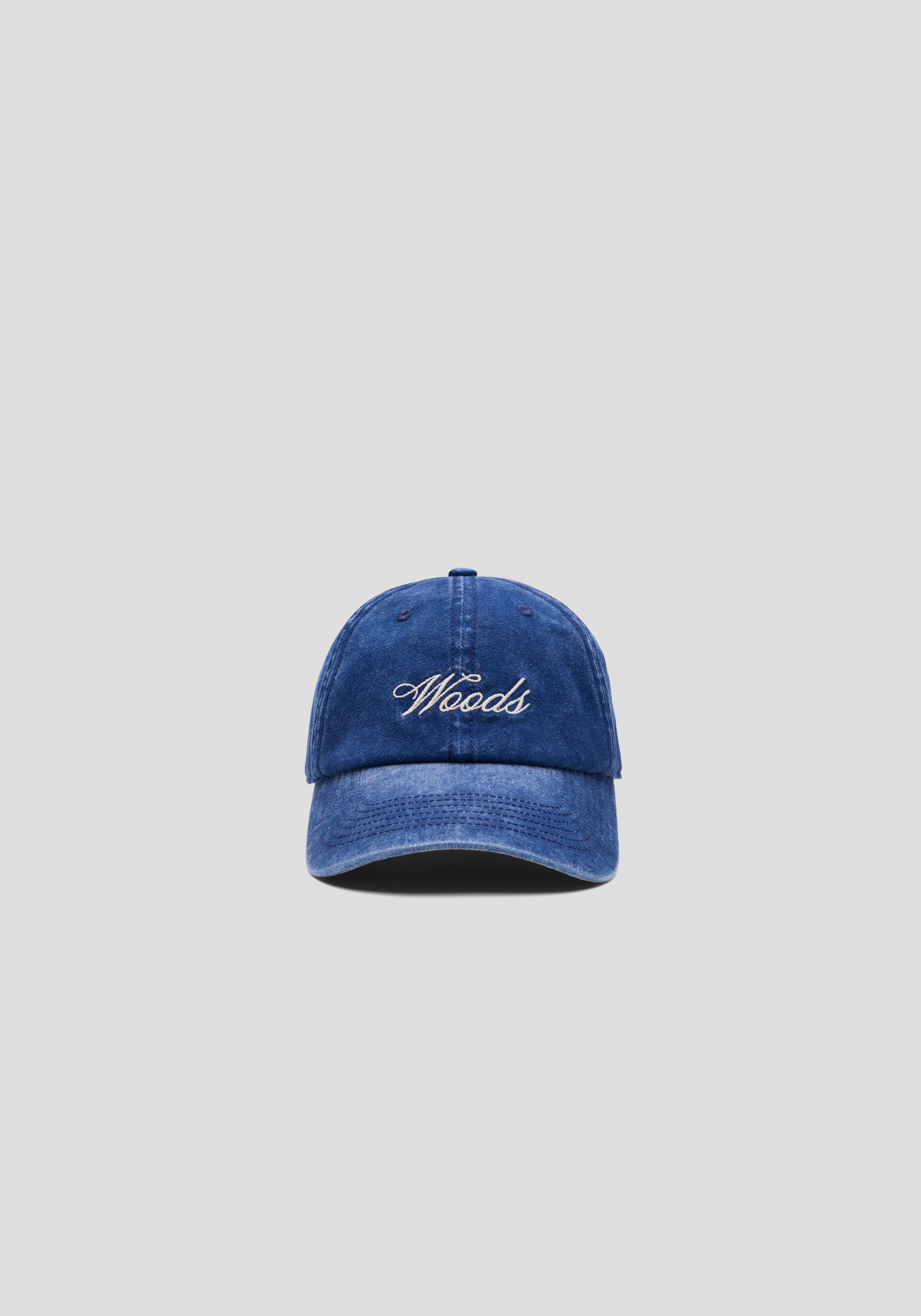cursive woods cap, vintage navy