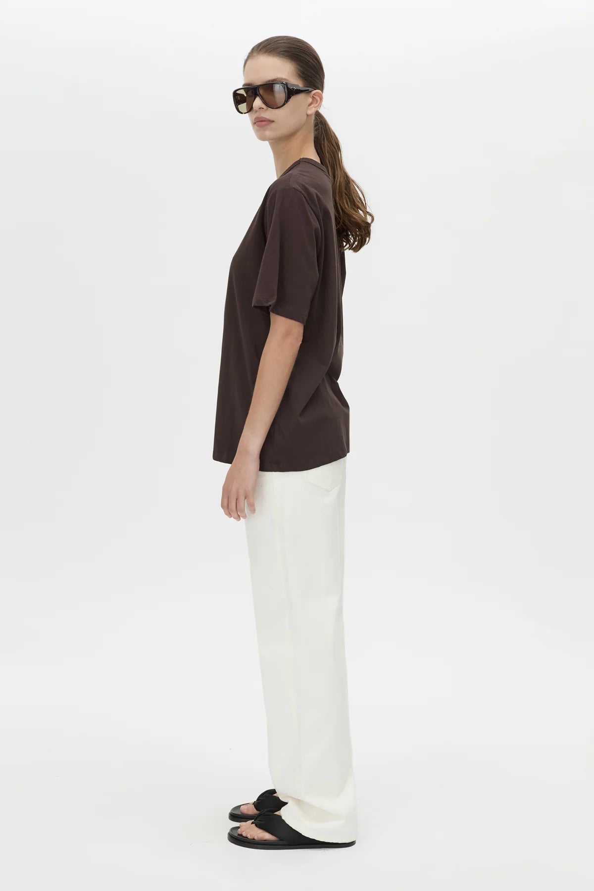 Calista relaxed print tee, hickory