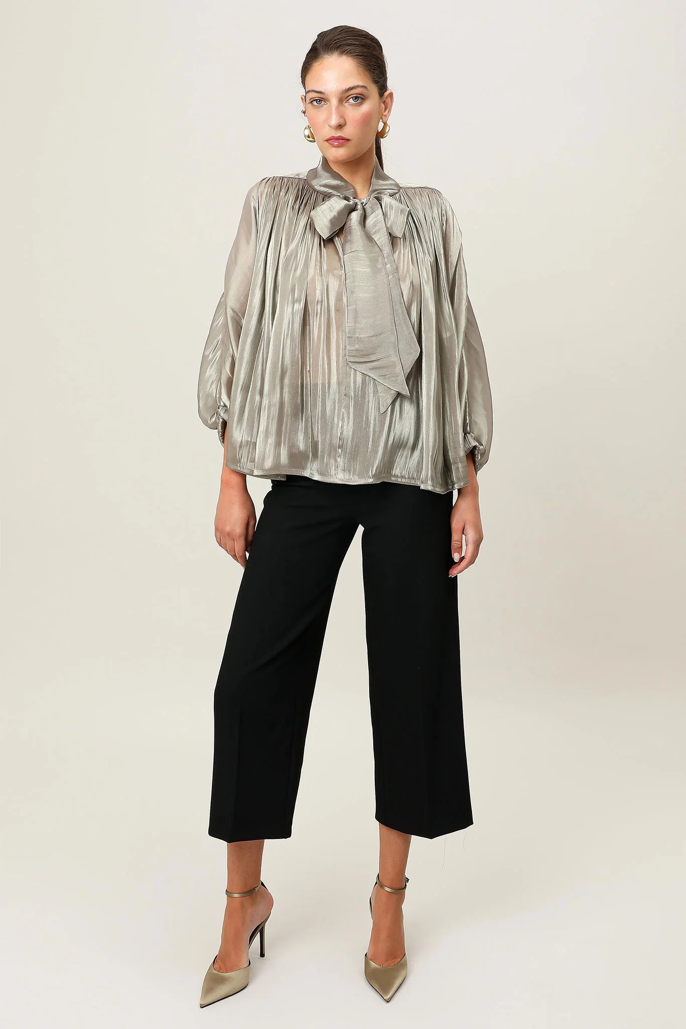 Atelier bow top, metallic bronze