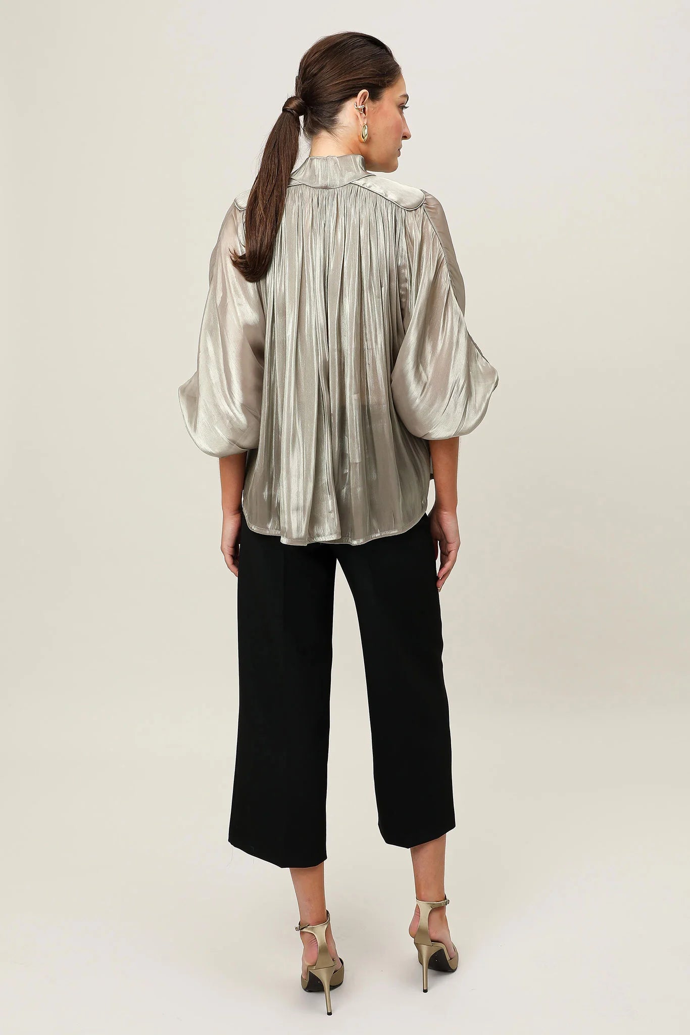 Atelier bow top, metallic bronze