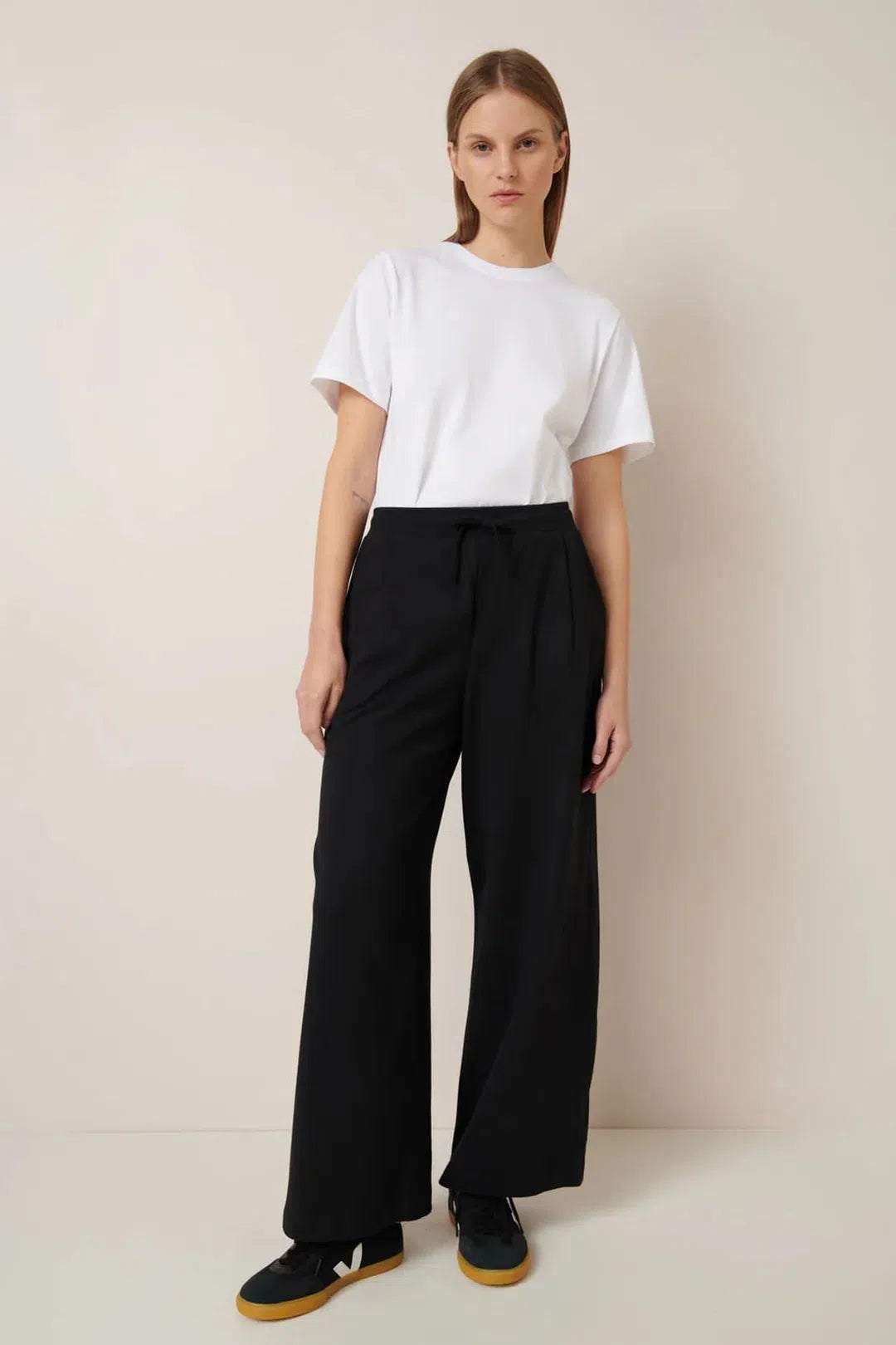 wide leg pant, black