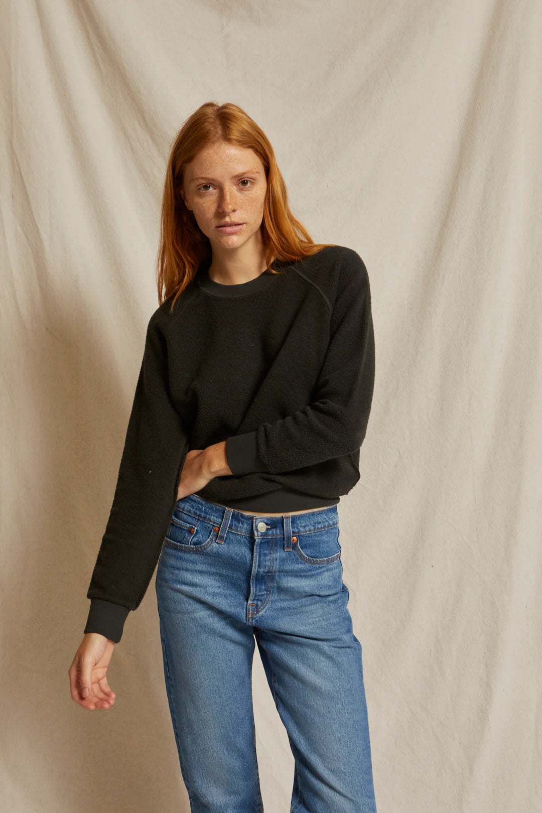 Ziggy fleece crew, vintage black