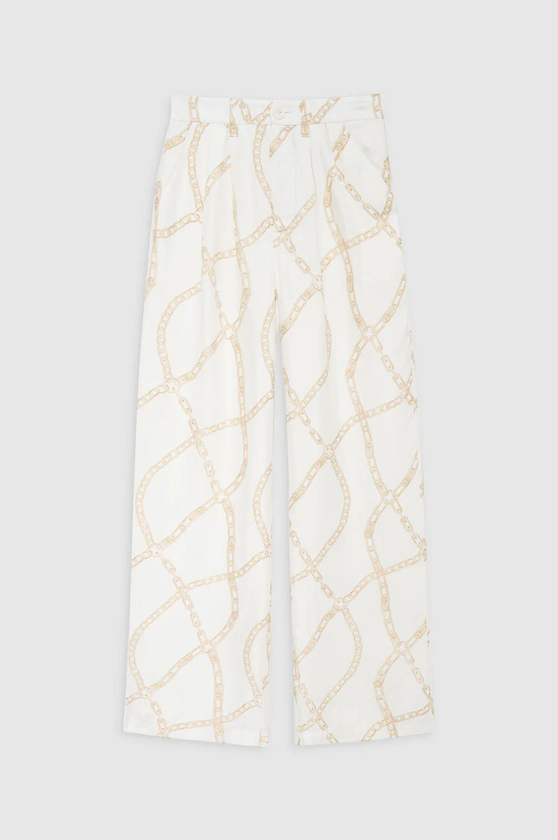 CARRIE PANT, Cream And Tan Link Print