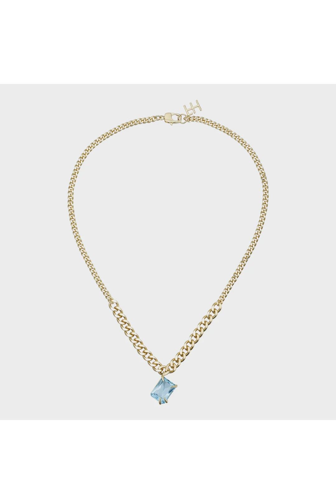 Fierce pendant necklace, aquamarine